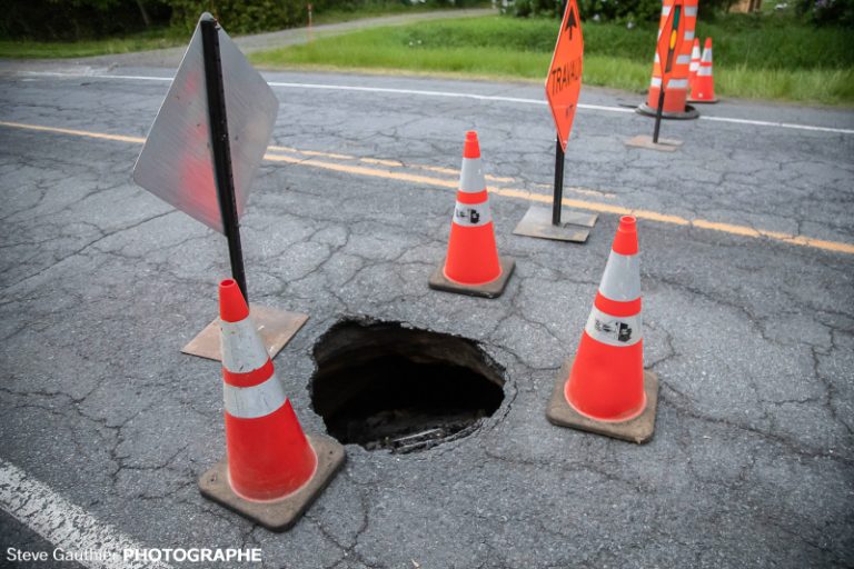 L’affaissement d’un ponceau cause la fermeture du rang Nord à Sainte
